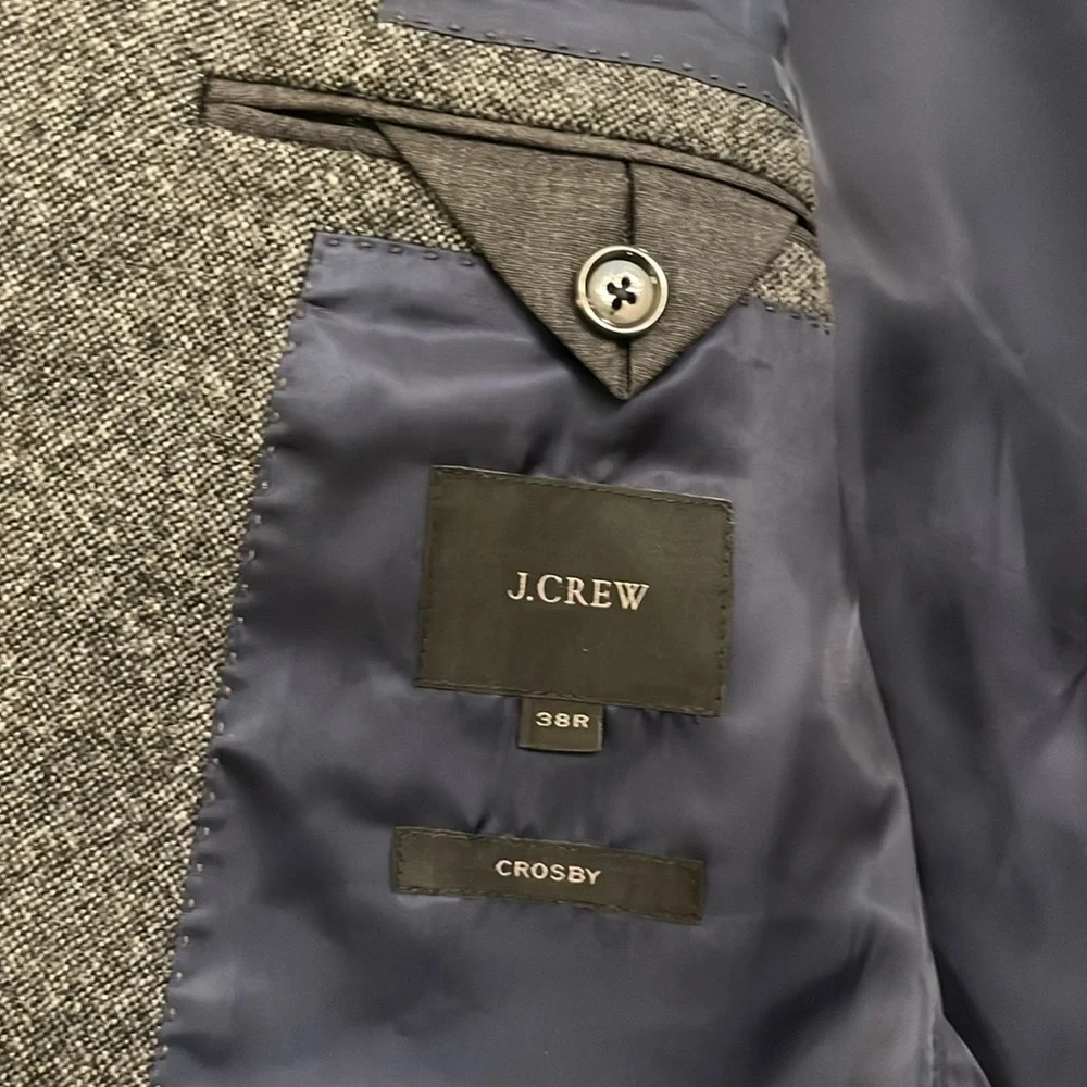 J. Crew Crosby Classic Fit 100% Wool Suit Blazer Moon Quality British Cloth 38R